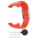 Replacement Watch Strap Bands, Soft Adjustable Silicone Replacement Wrist Watch Band Compatible for Polar M400/M430 Watch Band with Tool (Orange)