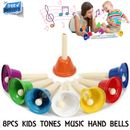 8PCS Kids Tones Music Hand Bells Educational Rainbow Musical Instruments Toy