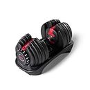 Bowflex SelectTech Adjustable Weights and Dumbbells, Single Dumbbell 552 (2 - 24 kg), Black/Red