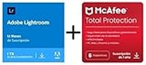Adobe Photoshop Lightroom Including 1TB Cloud Memory & McAfee Total Protection 2023 | 6 Dispositivos │ 12 Meses | 2023 | Código de activación enviado por email