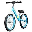 16 inch Balance Bike for 4 5 6 7 8 Year old Boys Girls, Kids No Pedal Bikes with Adjustable Seat, Toddler Walking Training Bicycle, Children's Toys Gifts, Blue