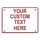 Aluminum Weatherproof Metal Sign Multiple Sizes Custom Personalized Text Here White Red Danger Horizontal Street Signs 10x7Inches