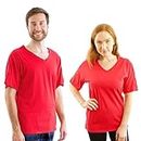 Post Surgery Shirt with Discreet Left & Right Side Snap Access, Red, Large