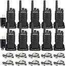 Retevis RT68 Two-Way Radios Long Range, Walkie Talkies for Adults, 2 Way Radio with Earpiece, Walkie Talkie Rechargeable with Charging Base, for Manufacturing Restaurant Business(10 Pack)