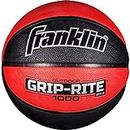 Franklin Sports Grip-Rite 1000 Youth Basketball — Durable Basketball — Junior Size Basketball for School, Camp, Home Basketball Practice — Indoor and Outdoor Basketball — Black/Red —27.5"