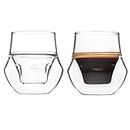 KRUVE PROPEL Espresso Glass, Hand Made, Double-wall, Clear, 2.5oz, Scientific Design (set of two)