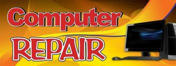 3ft x 8ft  Computer Repair 13 oz Vinyl Banner- Free Shipping- New-On Sale!
