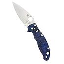 Spyderco Manix 2 Plain Edge Folding Knife, Translucent Blue