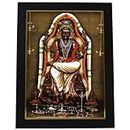 101 Temples - Divinity Eternity Spirituality Lord Dakshinamurthy Wood Photo Frame for pooja roomwith Wall Hook, 1 Piece | 10” x 13”, Matt Finish