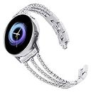 20 22mm Women Watch Strap Compatible With Samsung Galaxy Watch Active 2 44mm 40mm Bracelet Compatible With Galaxy Watch 46mm 42mm S3 Huawei Gt 2e Strap (Color : Silver, Size : Gear S2)