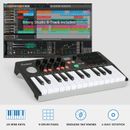 Asmuse Bluetooth MIDI Keyboard DJ Controller 25 Key 9 Backlit Drum Pads 8 Knobs