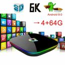 2019 6K Q plus 4+64GB Android 9.0 Pie Quad Core Smart TV Box WIFI 3D H.265 Media