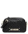 MOSCHINO Women's Love Shoulder Bag Faux Leather Quilted Black BS24MO36 JC4013, Black, One Size