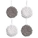 4 Pack Chenille Hand Towels Soft Absorbent Microfiber Towels Ball Home Kitchen Bathroom Hanging Towels Quick Dry Cloths