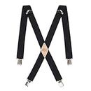 Dickies mens 1-1/4 Solid Straight Clip apparel suspenders, Black, One Size US