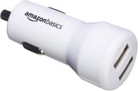Amazon Basics 4.8 Amp/24W Dual USB Car Charger for Apple Android Devices 2-Port