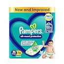 Pampers All round Protection Pants Style Baby Diapers, Medium (M) Size, 76 Count, Anti Rash Blanket, Lotion with Aloe Vera, 7-12kg Diapers