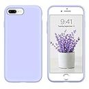 iPhone 8 Plus Cases, iPhone 7 Plus Case, DUEDUE Liquid Silicone Soft Gel Rubber Slim Cover with Microfiber Cloth Lining Cushion Shockproof Full Body Protective Case for iPhone 8 Plus/ iPhone 7 Plus, Purple