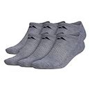 adidas Men's Athletic No Show Socks (6 Pack), Heather Grey/Black, One Size