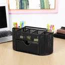1pc Mesh Desk Organizer Multifunktion aler Büro-Desktop-Briefpapier-Organizer mit Schubladen-Stift