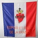AZ FLAG - Drapeau Espoir et Salut de la France - 90x90 cm - Drapeau Catholique Français 100% Polyester avec Fourreau et Cordelette - Pavillon 80 g
