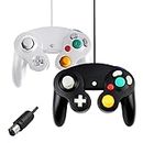 Beinhome Compatible for Nitendo Gamecube Controller,Wii U&Switch Controller Replacement Wired Classic Controller Gamepad for Nintendo Gamecube (black + white)