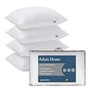 Adam Home Pillows 4 Pack Hotel Quality Down Pillows Side Sleeper Bounce Back Bed Pillow Quick rebound, Dust Proof Resistant Premium Filled Pillows Pack of 4