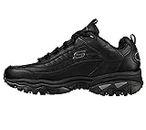 Skechers Men's Sport Energy Afterburn Lace-Up Sneaker, Black/Black, 11 XW US