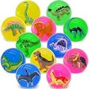 METHPY 12 Pieces Bouncy Balls with 3D Dinosaur Inside, 1.7inch Dinosaur High Bounce Balls for Kids, Dinosaur Party Favors and Goodie Bag Fillers for Kids, Super Bouncy Balls for Birthday Party