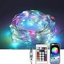 GIFTMAX Smart Fairy String Lights - 10 Meter 100 Led Fairy Lights With Music Mode Remote App Control Rgb Color Changing Indoor,Outdoor,Decorative,Diwali (10 Meter), White