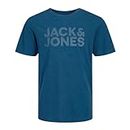 JACK & JONES Jjecorp Logo SS O-Neck Noos JNR T-Shirt, Bleu Ensign/Coupe : jr/Grand imprimé, 14 Ans Garçon