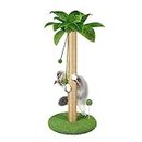 Dohump Cat Scratching Post, 33" Tall Scratch Tree with Premium Sisal Rope, Two Interactive Dangling Balls and Spring Ball Toys for Indoor Kittens and Cats