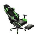 Panana Gaming Chair Racing Gas Lift Swivel High Back Ergonomic Chair with Lumbar Support & Footrest (Green)