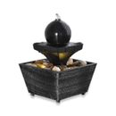 PS-Polystyrene Black Mini Water Spherical Top Fountain with LED Light Home Decor