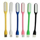 Justcellz Pack of 6 Mini USB LED Light Adjust Angle Portable Flexible Led Lamp with USB for powerbank PC Laptop Notebook Computer Keyboard Outdoor Energy Saving Gift Night