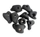 Nuevo soporte de escalada en roca de resina negra con herrajes (cantidad de juego de 10 piezas)