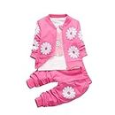 A P Boutique Baby Girl's Jacket T-shirt Pant Clothing Set (9-12 Months) -3 Pieces