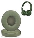 Replacement Ear Pads Compatible with Beats Solo 2.0 Solo 3.0 Wireless Headphones Soft Comfort Protein Leather Memory Foam Resilient（Army Green