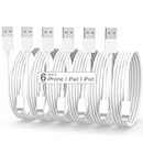 iPhone Charger [Apple MFi Certified] 6Pack(3/3/6/6/6/10FT) Long Lightning Cable Fast Charging iPhone Charger Cord Compatible iPhone 14/13/12/11 Pro Max/XS MAX/XR/XS/X/8/7/6 Plus iPad AirPods(White)