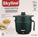 Skyline Multi Cook Kettle with Steamer & Egg Attachment | : 1.5L | Double Layered Body | Wide Mouth | 600W