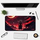 Lamron A Samurai with Katana On Road with Sunset Printed Desk Mat | Deskpad | Laptop Mat for Work from Home | Gaming Anime Art Mouse Pad | Computer Table Mat | Deskpad for Office Table (11 x 23 Inch)