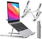 iVoler Supporto PC Portatile, Porta PC Pieghevole, Laptop Stand con 6 Tipi di Angoli Regolabili, Alluminio Ventilato Supporto per Porta Computer/MacBook/PRO/Air/iPad Laptop, 10-15,6" - Argento