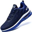 AUPERF Men's Air Running Shoes Lightweight Breathable Workout Footwear Walking Sports Tennis Sneaker, Navy Blue, 12.5