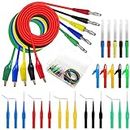 30PCS Back Probe Kit, 4mm Banana Plug to Copper Alligator Clip Test Wires, Insulation Wire Piercing Probes & 30V Back Probe Pins, Automotive Test Leads Set for Car Repairing Diagnostic Circuit Testing