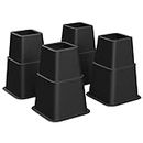 SONGMICS Bed Risers, 4-Pack Furniture Risers, Heavy Duty Bed Lifts in Heights of 3, 5 or 8 Inches, Lifts up to 1300 lb, Stackable Risers for Sofa, Table Legs Extenders, Black UCDG001B01