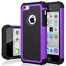 iPhone 5C Case, Jeylly [Tmajor Series] [Shock Proof] Plastic Outer + Rubber Silicone Inner Scratch Absorbing Hybrid Rubber Plastic Impact Defender Rugged Slim Case Cover Shell for Apple iPhone 5C