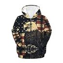 Patriotic American Flag Bald Eagle Hoodies for Boys 8-10 Years Old Kids Playwear Loose Fit Boys Graphic Zip Up Hoodie with Pocket Warm Winter Fall Outfits Soft Hooded Sweatshirts
