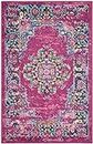NOURISON Passion Fuchsia 22" x 34" Area Rug, Boho, Traditional, Easy Cleaning, Non Shedding, Bed, Living Room, Hallway, (2' x 3'), Polypropylene, 1'10" x 2'10"