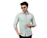 4400BC Men's Velvet Formal Full Sleeves Collared Neck Shirt for Party's Office and All Occasion Tea Green