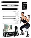 Breaking Limits Pilates Bar Set - Length-Adjustable Exercise Bar with 6 Resistance Bands - Full Body Workout Gym Equipment for Home - Stainless Steel with Dense Foam Rubber Cover, Non-Slip Foot Strap